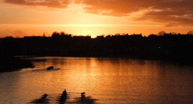 Rowers on the Dee at Dusk